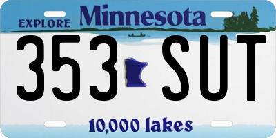MN license plate 353SUT