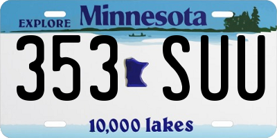 MN license plate 353SUU