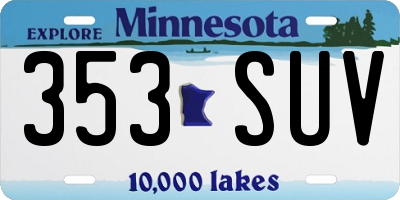 MN license plate 353SUV
