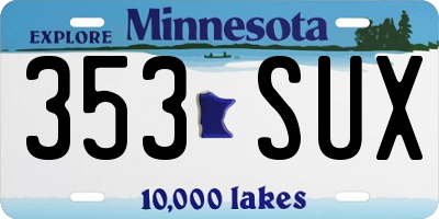 MN license plate 353SUX