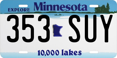 MN license plate 353SUY