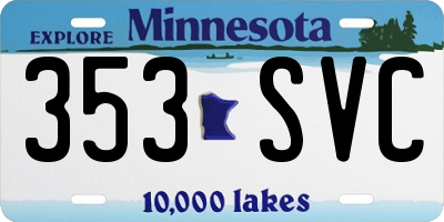 MN license plate 353SVC