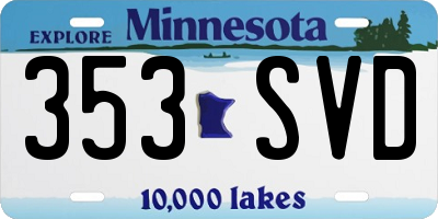 MN license plate 353SVD