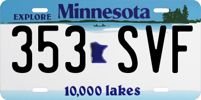 MN license plate 353SVF