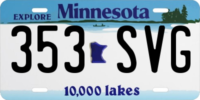 MN license plate 353SVG