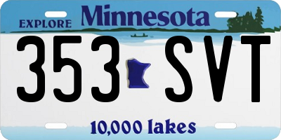 MN license plate 353SVT