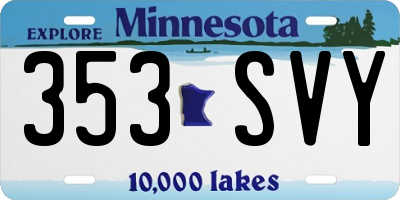 MN license plate 353SVY