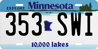 MN license plate 353SWI