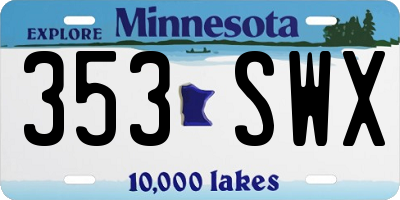 MN license plate 353SWX