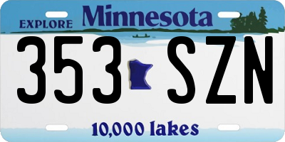 MN license plate 353SZN