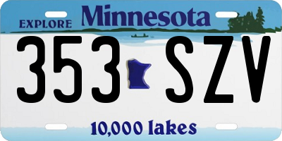 MN license plate 353SZV