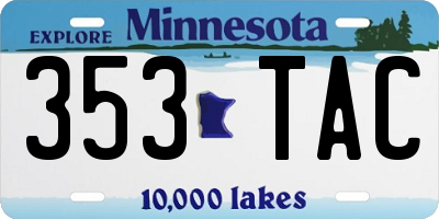 MN license plate 353TAC