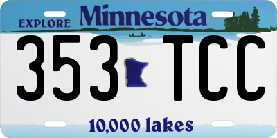 MN license plate 353TCC