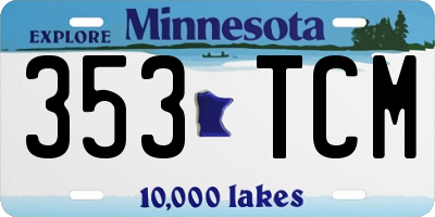 MN license plate 353TCM