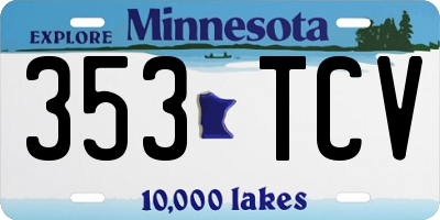 MN license plate 353TCV