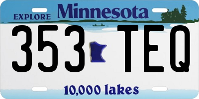 MN license plate 353TEQ