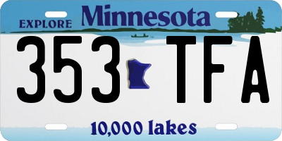 MN license plate 353TFA