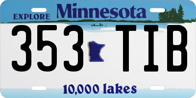 MN license plate 353TIB