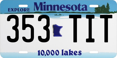 MN license plate 353TIT