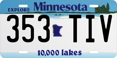 MN license plate 353TIV