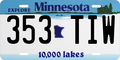 MN license plate 353TIW