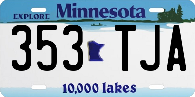 MN license plate 353TJA