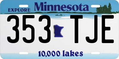 MN license plate 353TJE