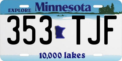 MN license plate 353TJF