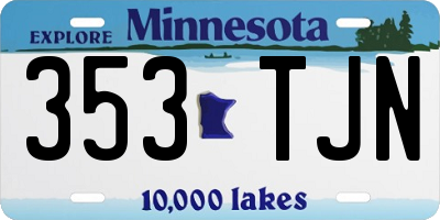 MN license plate 353TJN
