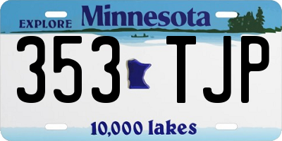 MN license plate 353TJP