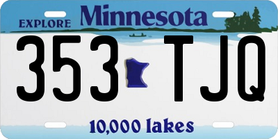 MN license plate 353TJQ