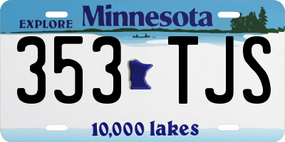 MN license plate 353TJS