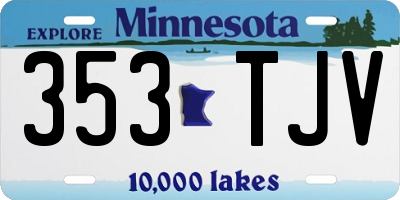MN license plate 353TJV