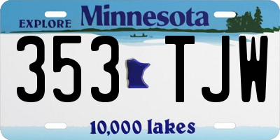 MN license plate 353TJW