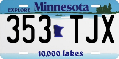 MN license plate 353TJX