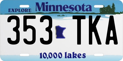 MN license plate 353TKA