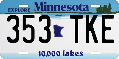 MN license plate 353TKE