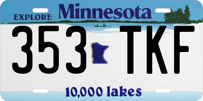 MN license plate 353TKF