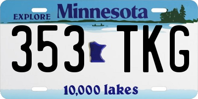 MN license plate 353TKG