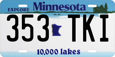 MN license plate 353TKI