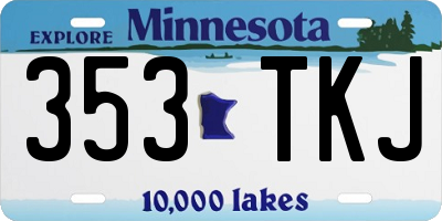 MN license plate 353TKJ