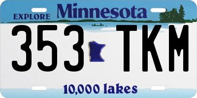 MN license plate 353TKM