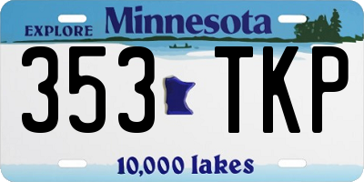 MN license plate 353TKP
