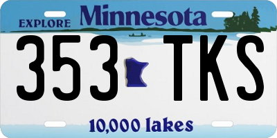 MN license plate 353TKS