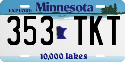 MN license plate 353TKT
