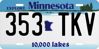 MN license plate 353TKV