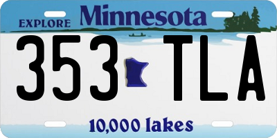 MN license plate 353TLA