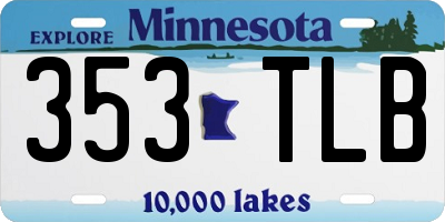 MN license plate 353TLB