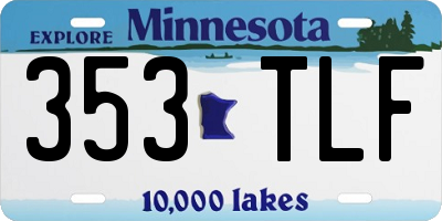 MN license plate 353TLF