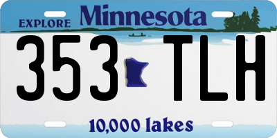 MN license plate 353TLH
